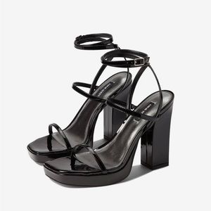 Nine West - Briah Ankle Strap Black Sandals - SZ 10